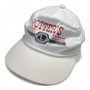 Vintage Snapback Hat Potter’s Country Sausage Ball Cap Adjustable Farm Country